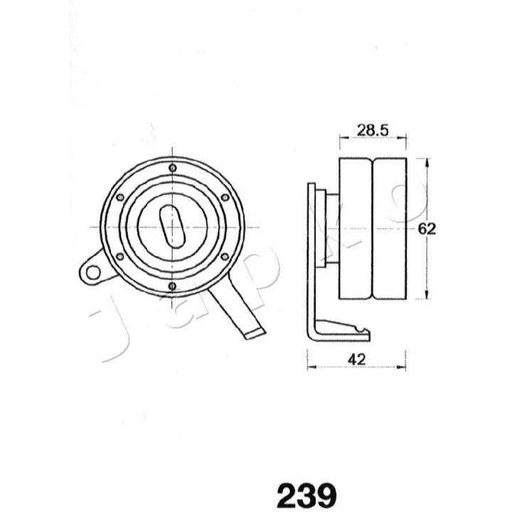 įtempiklis, paskirstymo diržas JAPKO 45239