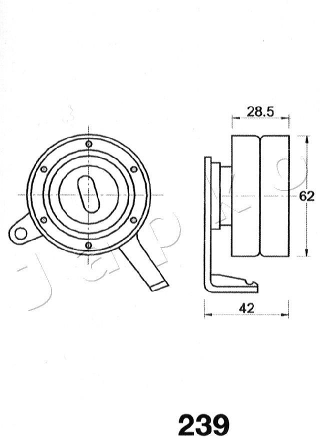 įtempiklis, paskirstymo diržas JAPKO 45239