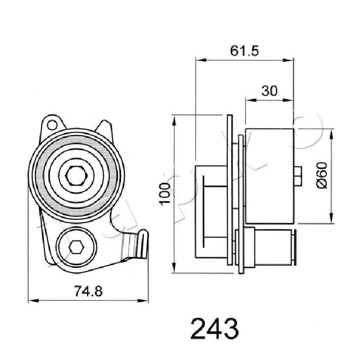 įtempiklis, paskirstymo diržas JAPKO 45243