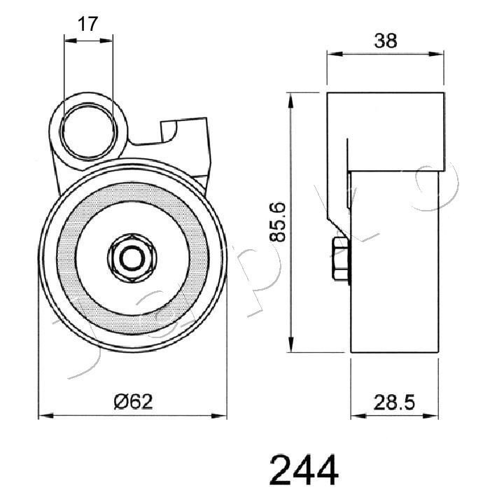 įtempiklis, paskirstymo diržas JAPKO 45244