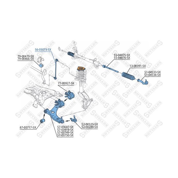 šarnyro stabilizatorius STELLOX 56-03073-SX