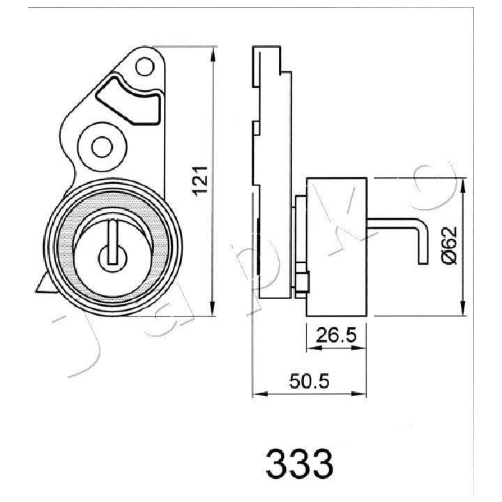 įtempiklis, paskirstymo diržas JAPKO 45333