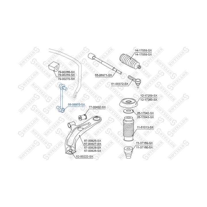 šarnyro stabilizatorius STELLOX 56-06970-SX