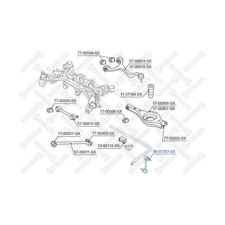 šarnyro stabilizatorius STELLOX 56-07303-SX