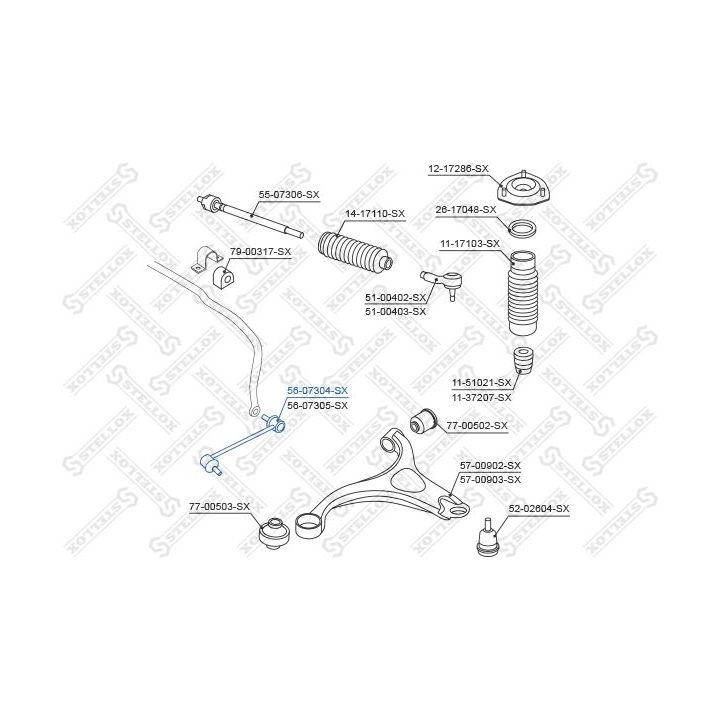 šarnyro stabilizatorius STELLOX 56-07304-SX