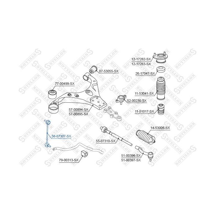 šarnyro stabilizatorius STELLOX 56-07307-SX