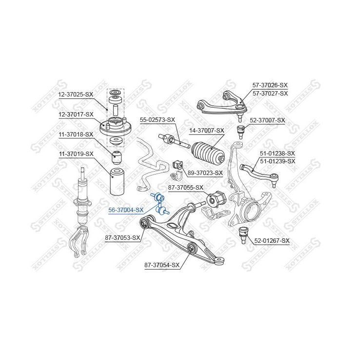 šarnyro stabilizatorius STELLOX 56-37004-SX