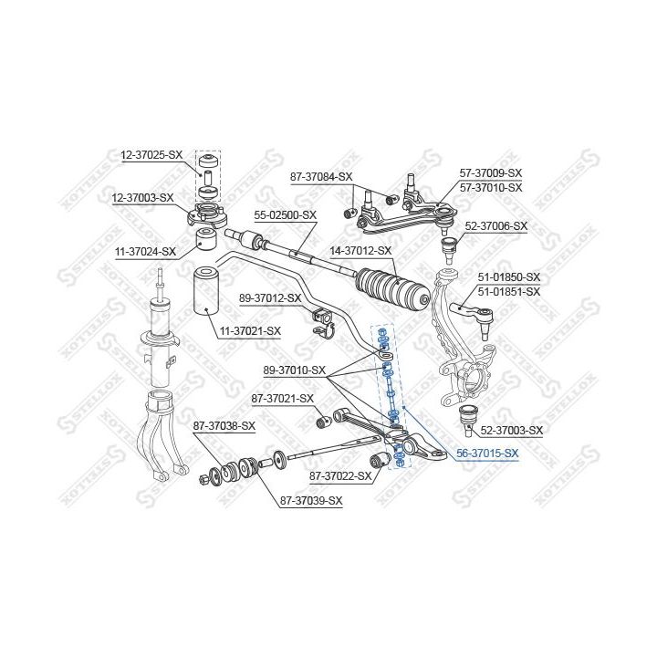 šarnyro stabilizatorius STELLOX 56-37015-SX