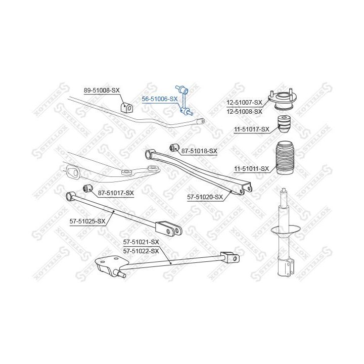 šarnyro stabilizatorius STELLOX 56-51006-SX