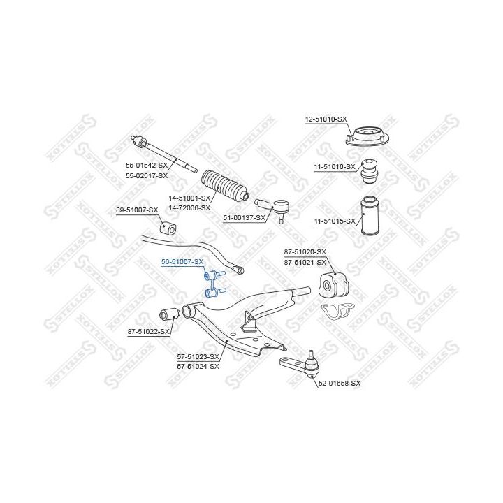 šarnyro stabilizatorius STELLOX 56-51007-SX