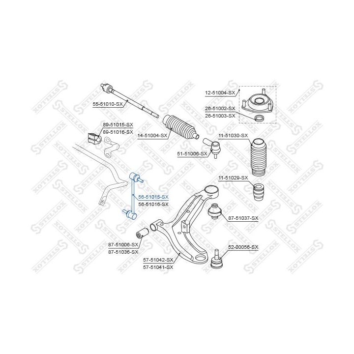 šarnyro stabilizatorius STELLOX 56-51015-SX