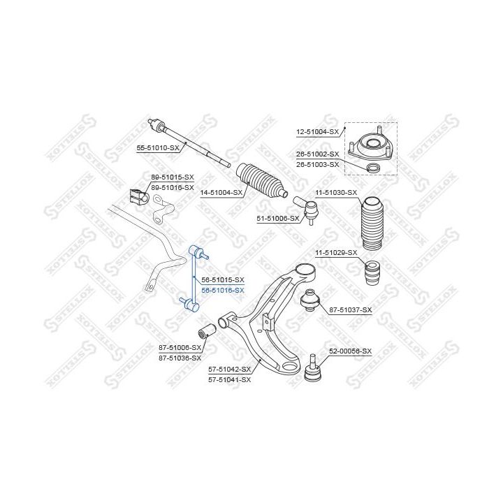 šarnyro stabilizatorius STELLOX 56-51016-SX