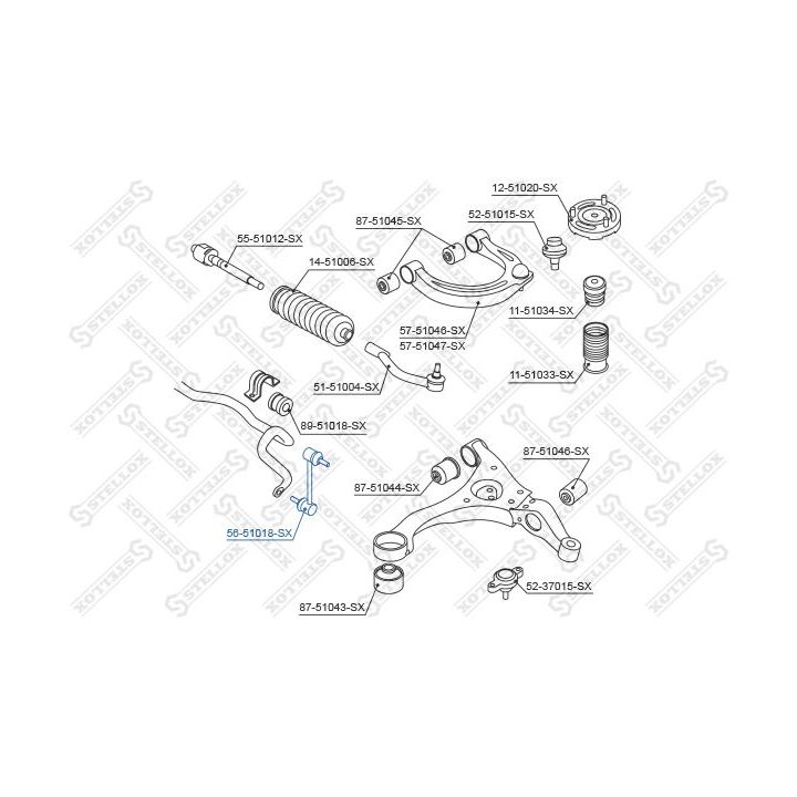 šarnyro stabilizatorius STELLOX 56-51018-SX