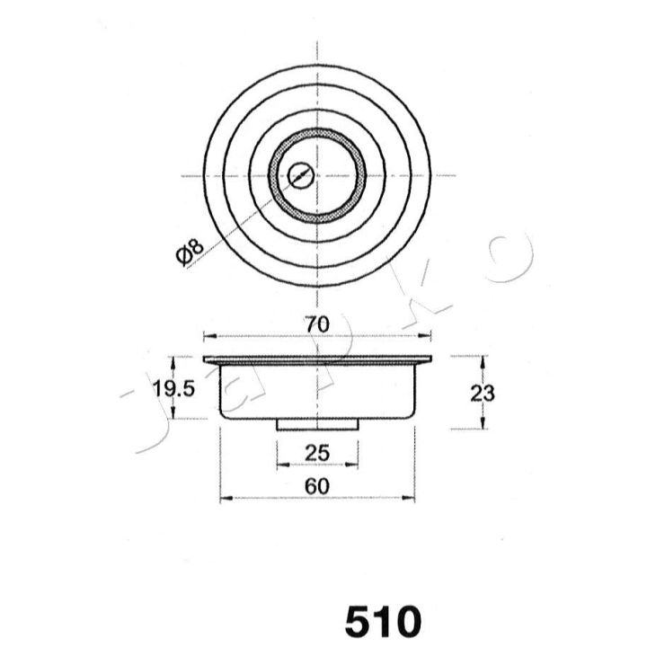 įtempiklis, paskirstymo diržas JAPKO 45510