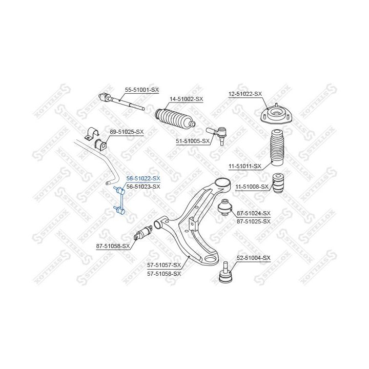 šarnyro stabilizatorius STELLOX 56-51022-SX