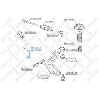 šarnyro stabilizatorius STELLOX 56-51023-SX
