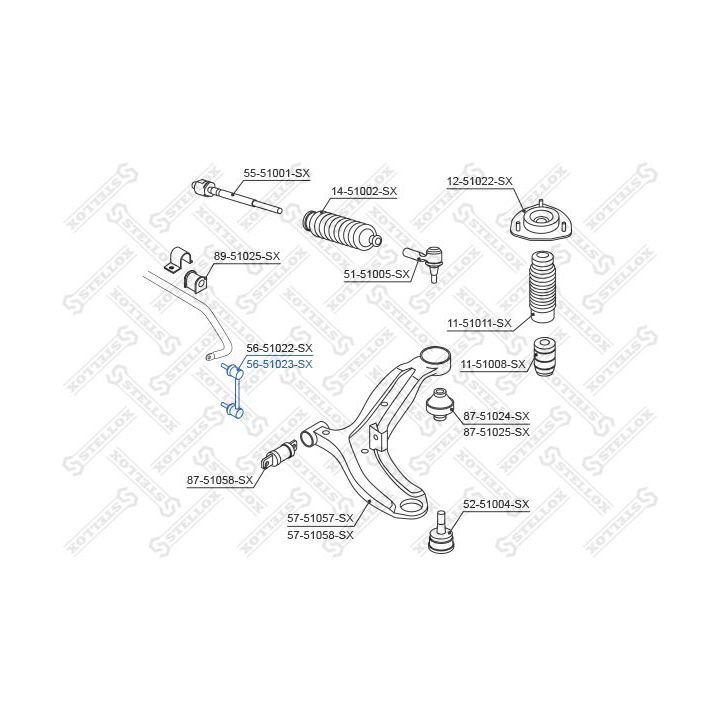 šarnyro stabilizatorius STELLOX 56-51023-SX