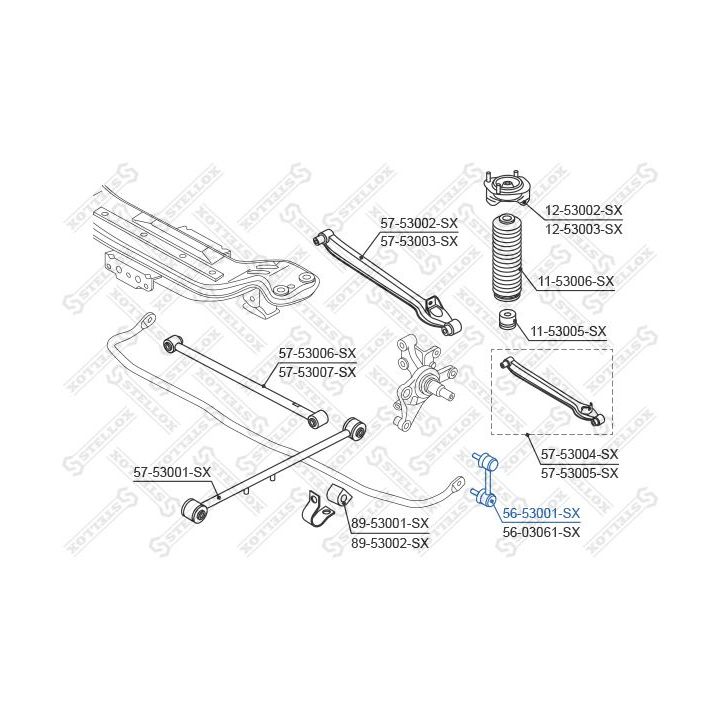 šarnyro stabilizatorius STELLOX 56-53001-SX