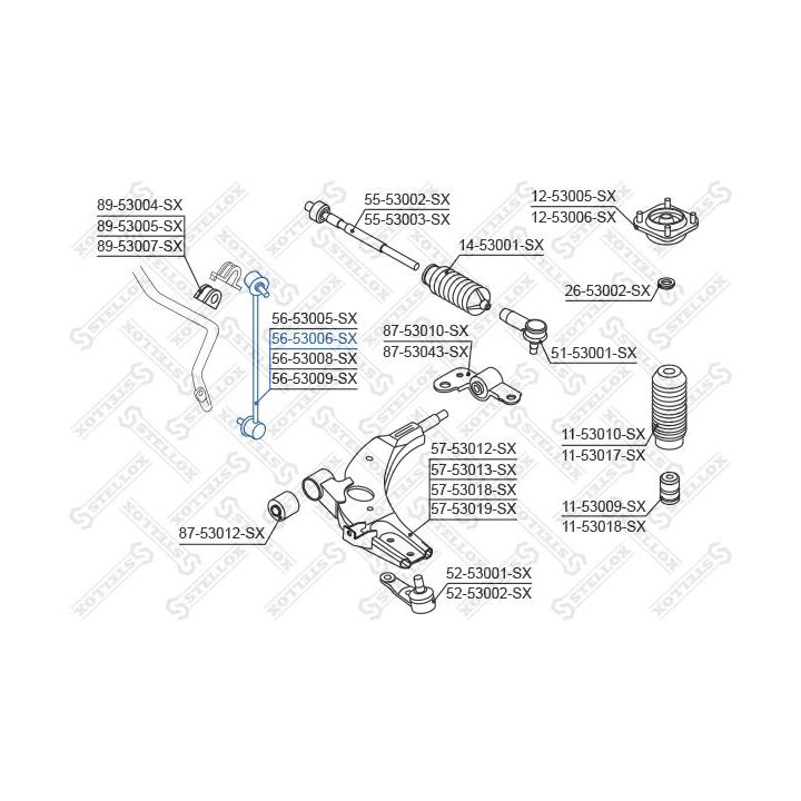šarnyro stabilizatorius STELLOX 56-53006-SX