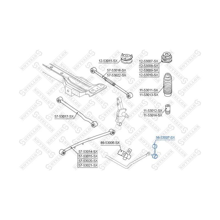 šarnyro stabilizatorius STELLOX 56-53007-SX