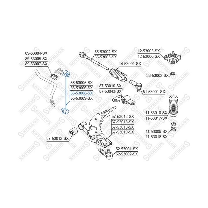 šarnyro stabilizatorius STELLOX 56-53008-SX