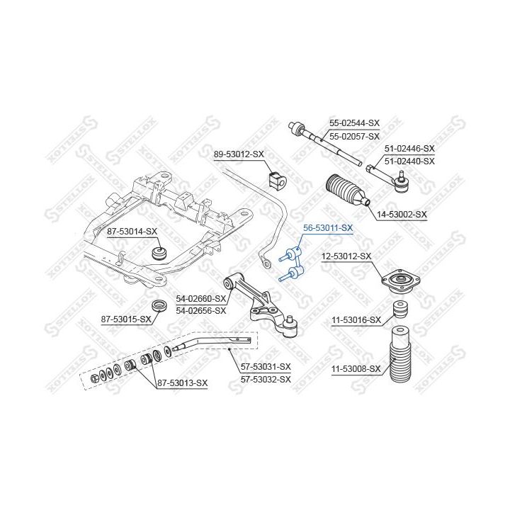 šarnyro stabilizatorius STELLOX 56-53011-SX