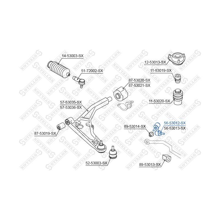 šarnyro stabilizatorius STELLOX 56-53012-SX