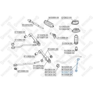 šarnyro stabilizatorius STELLOX 56-53027-SX