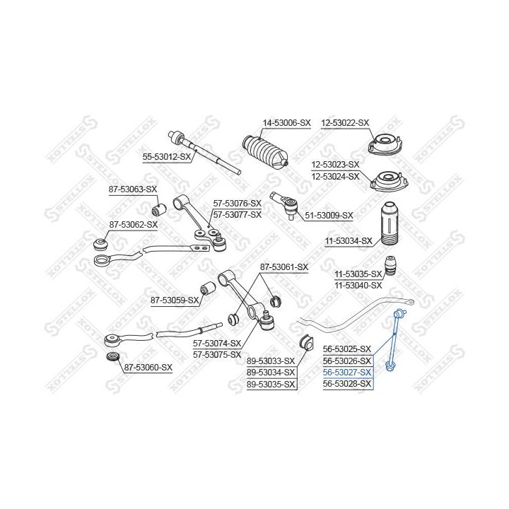 šarnyro stabilizatorius STELLOX 56-53027-SX
