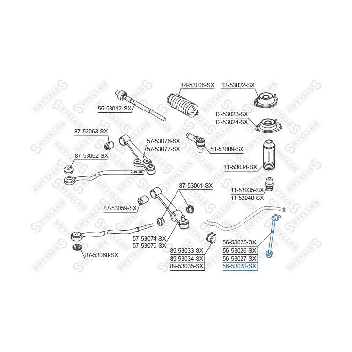 šarnyro stabilizatorius STELLOX 56-53028-SX