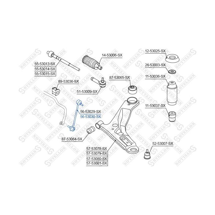šarnyro stabilizatorius STELLOX 56-53030-SX