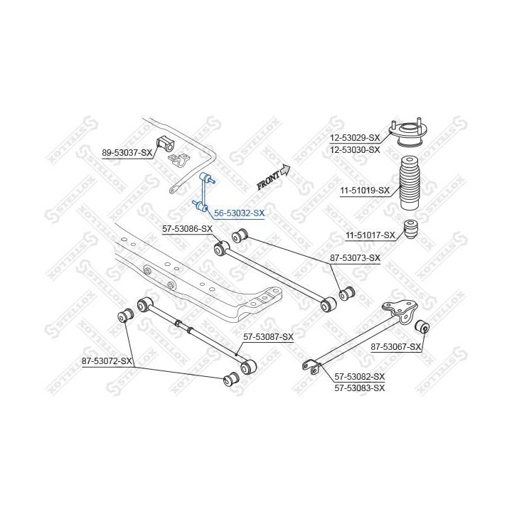 šarnyro stabilizatorius STELLOX 56-53032-SX
