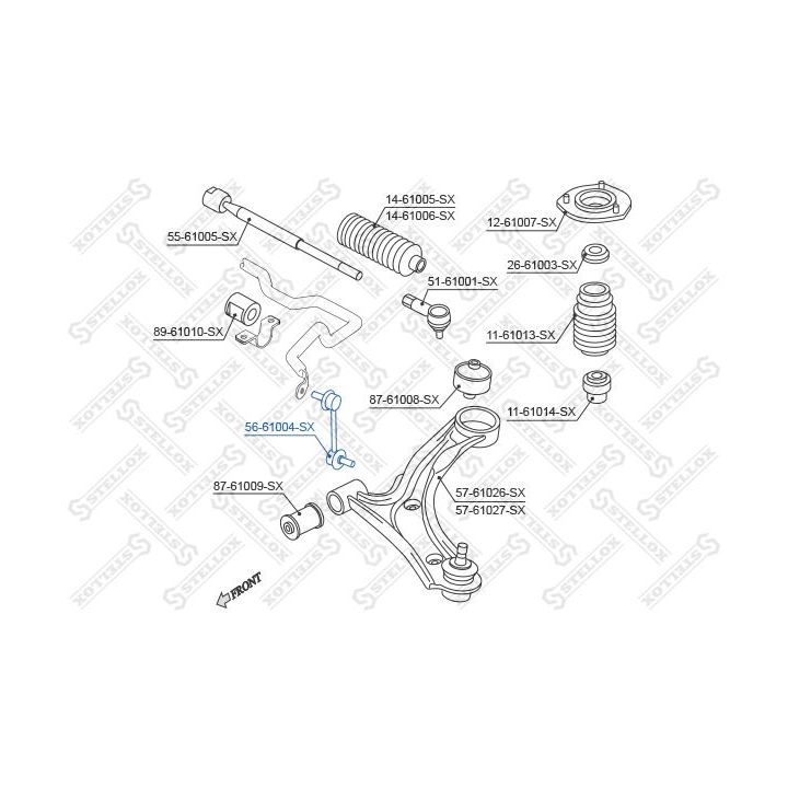 šarnyro stabilizatorius STELLOX 56-61004-SX