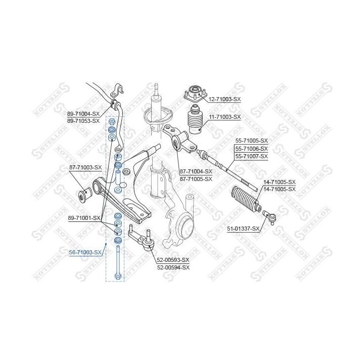 šarnyro stabilizatorius STELLOX 56-71003-SX