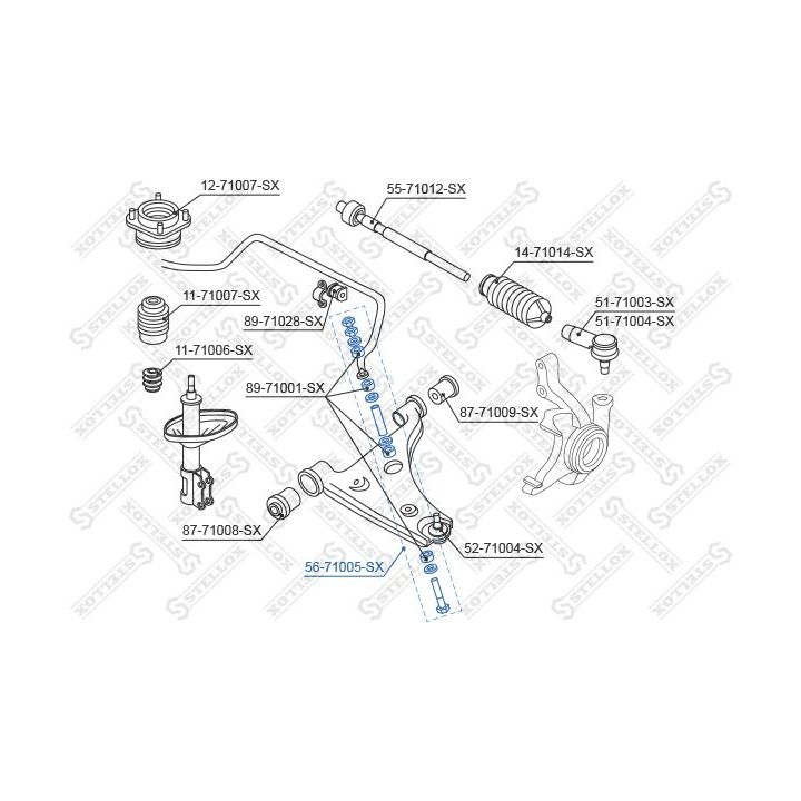 šarnyro stabilizatorius STELLOX 56-71005-SX