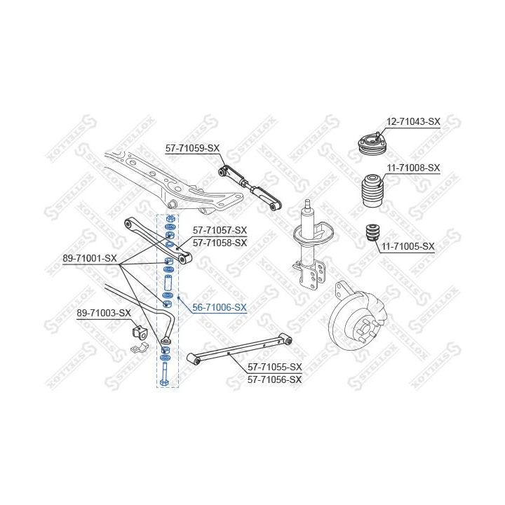 šarnyro stabilizatorius STELLOX 56-71006-SX