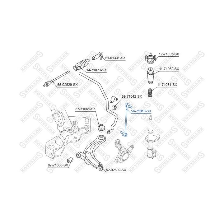 šarnyro stabilizatorius STELLOX 56-71010-SX