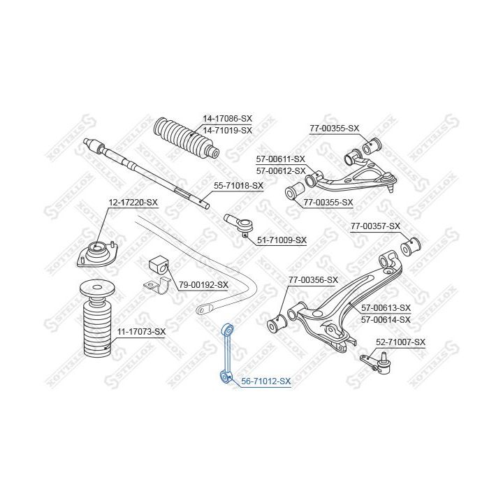 šarnyro stabilizatorius STELLOX 56-71012-SX