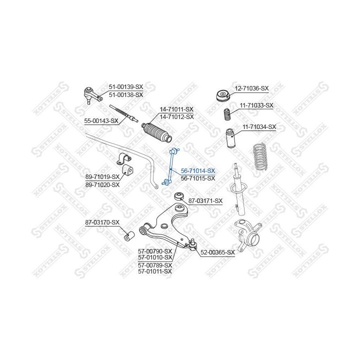 šarnyro stabilizatorius STELLOX 56-71014-SX