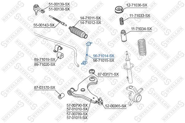 šarnyro stabilizatorius STELLOX 56-71014-SX