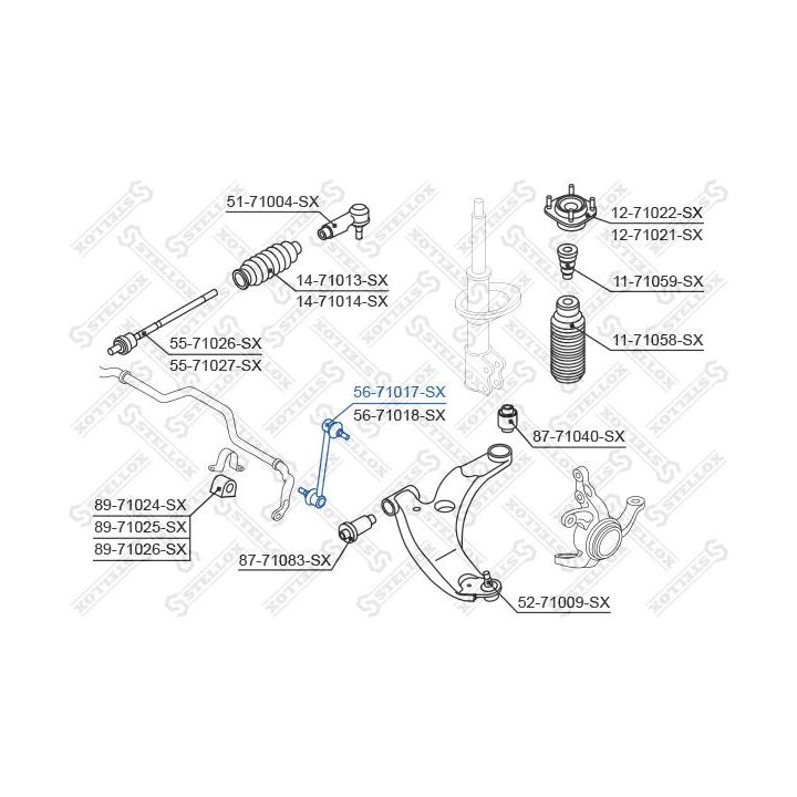 šarnyro stabilizatorius STELLOX 56-71017-SX