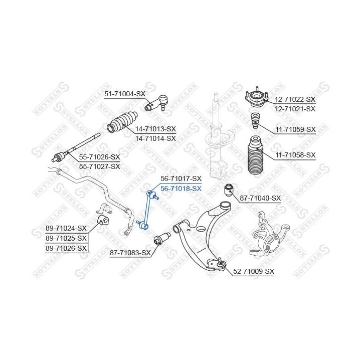 šarnyro stabilizatorius STELLOX 56-71018-SX