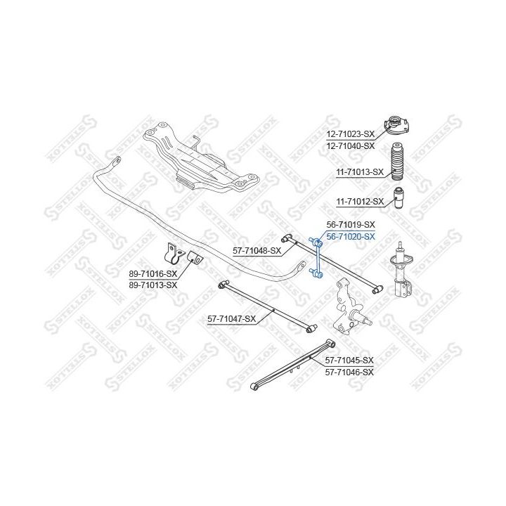 šarnyro stabilizatorius STELLOX 56-71020-SX