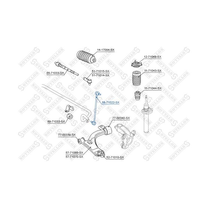 šarnyro stabilizatorius STELLOX 56-71022-SX