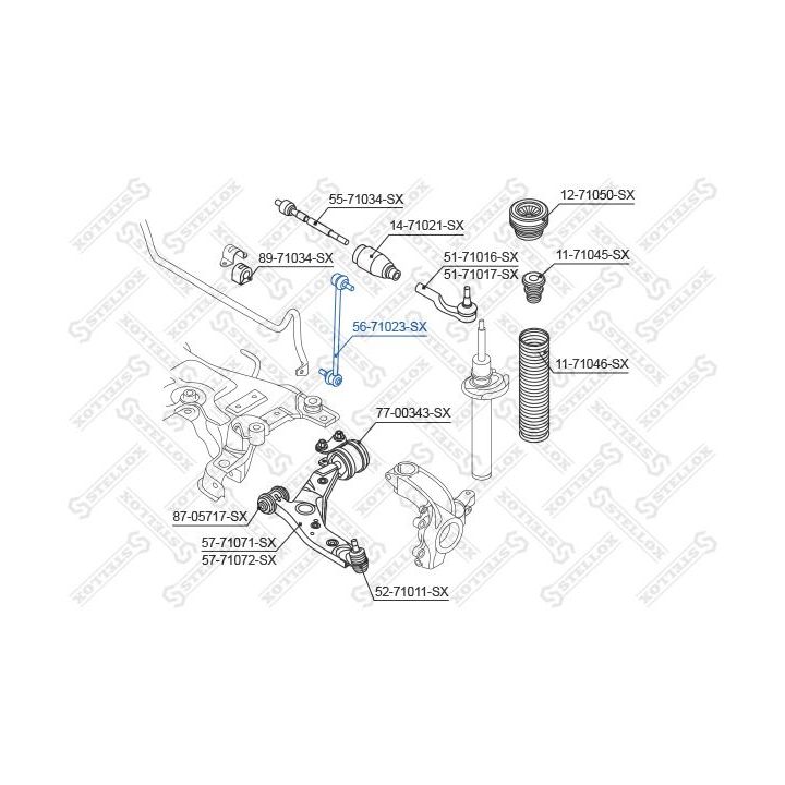 šarnyro stabilizatorius STELLOX 56-71023-SX