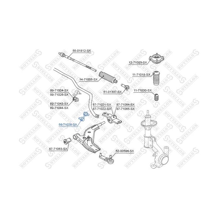šarnyro stabilizatorius STELLOX 56-71028-SX