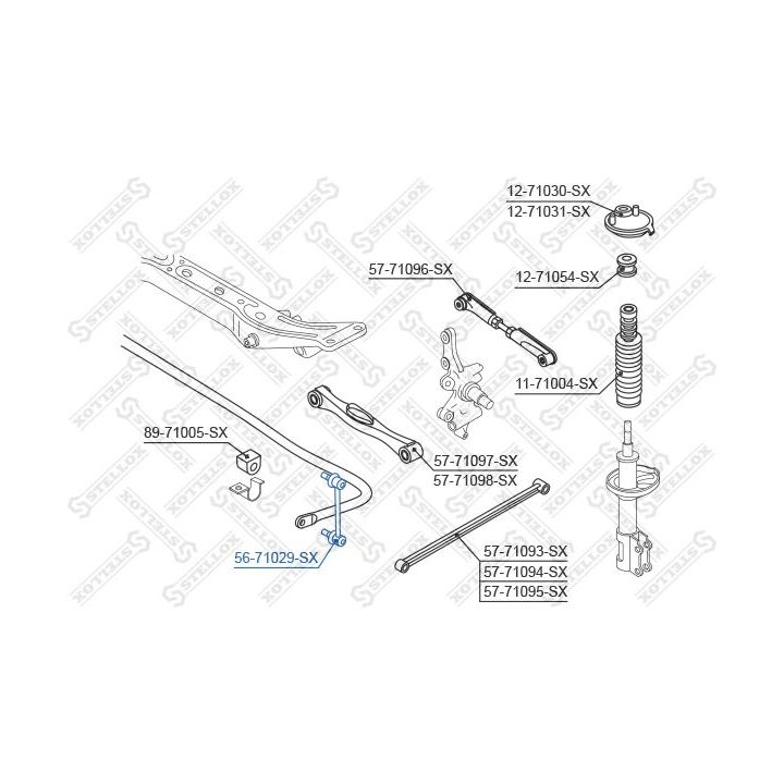 šarnyro stabilizatorius STELLOX 56-71029-SX