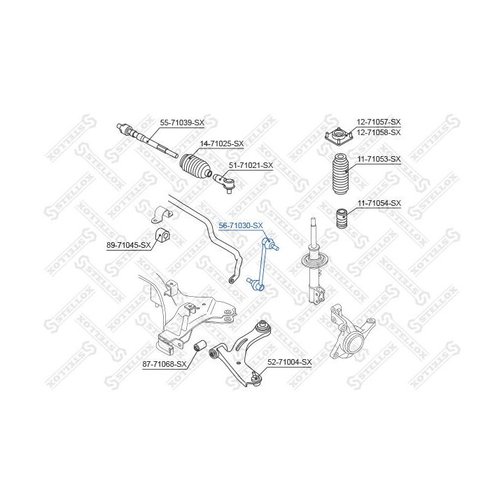 šarnyro stabilizatorius STELLOX 56-71030-SX