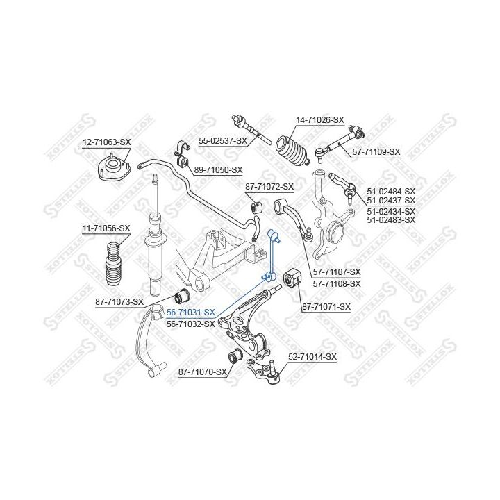 šarnyro stabilizatorius STELLOX 56-71031-SX