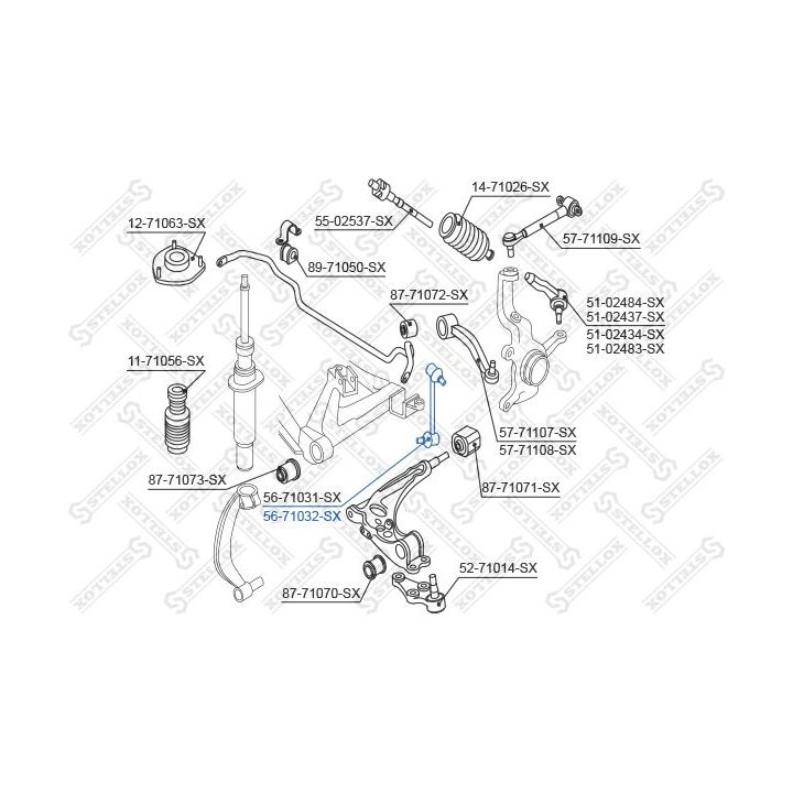 šarnyro stabilizatorius STELLOX 56-71032-SX